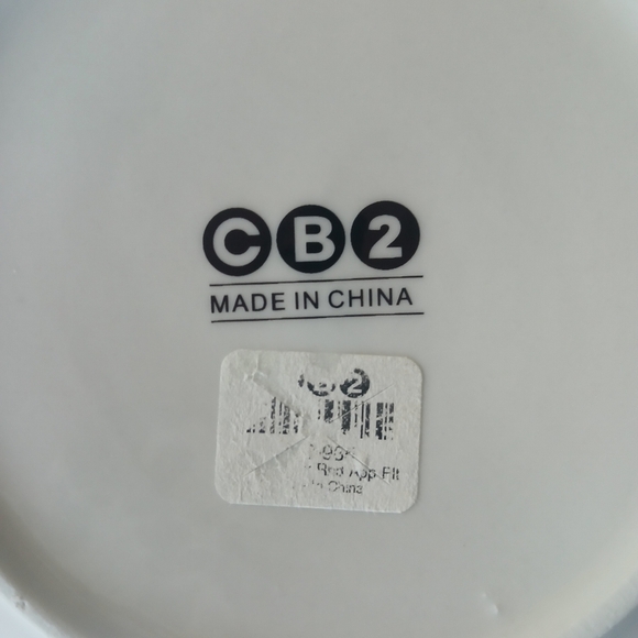 CB2 Crate & Barrel Plates (2) Appetizer Color-Block Mid Century Modern Style NEW - Picture 10 of 11